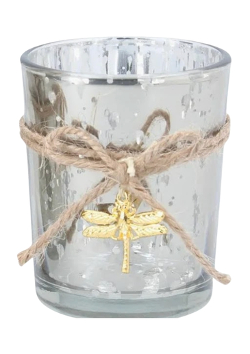 Bring a touch of enchanted nature into your home with this delicate Dragonfly Tealight Holder by Gisela Graham. The intricate, gold-finished dragonfly design shimmers beautifully, wrapping elegantly around the glass holder. When a tealight is lit inside, the flickering flame casts magical shadows, creating a wonderfully cosy atmosphere. It's the perfect small gift for a nature lover, a friend's birthday, or simply to add a whimsical accent to a shelf or bedside table.